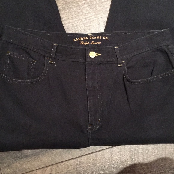 Lauren Jeans Co. black jeans w/gold accent thread - Picture 6 of 7
